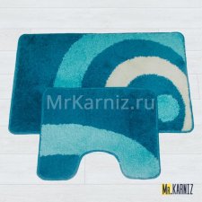 Комплект ковриков для ванной и туалета Орбита синий